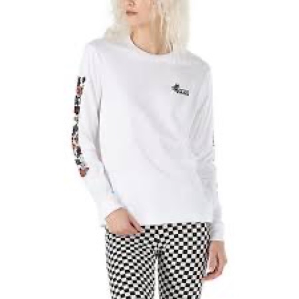Vans safety pins long sleeve bff tee XS
